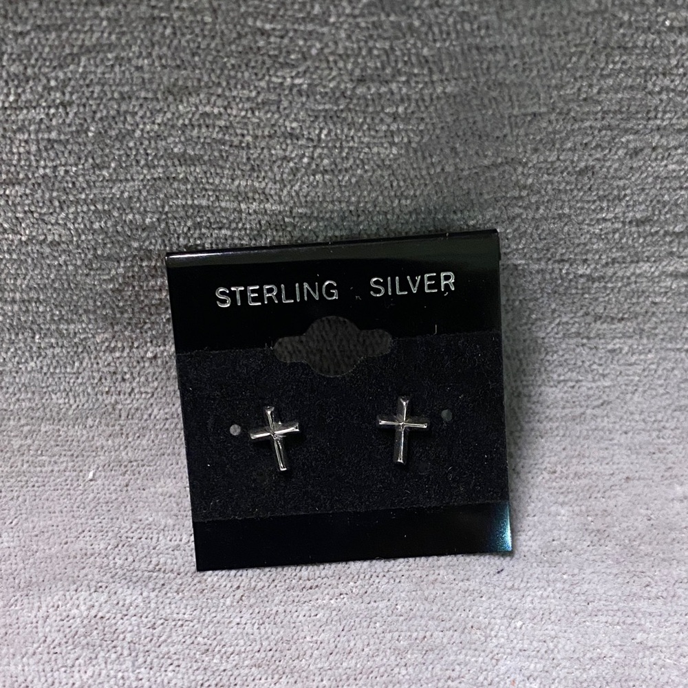 Sterling Silver Cross Earrings